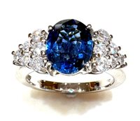Ring Sommer Woman Classici in White Gold Zaffiro blu 2.60 Ct ZAF CT 2.06 DIA CT 0.56 F/VS - ZAF CT 2.06 DIA CT 0.56 F/VS